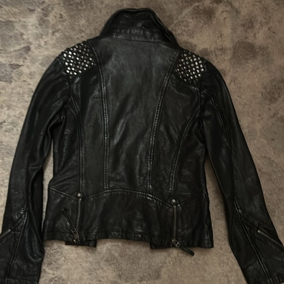 NWT MAURITIUS BLACK LEATHER STUDDED JACKET XS - Picture 14 of 14